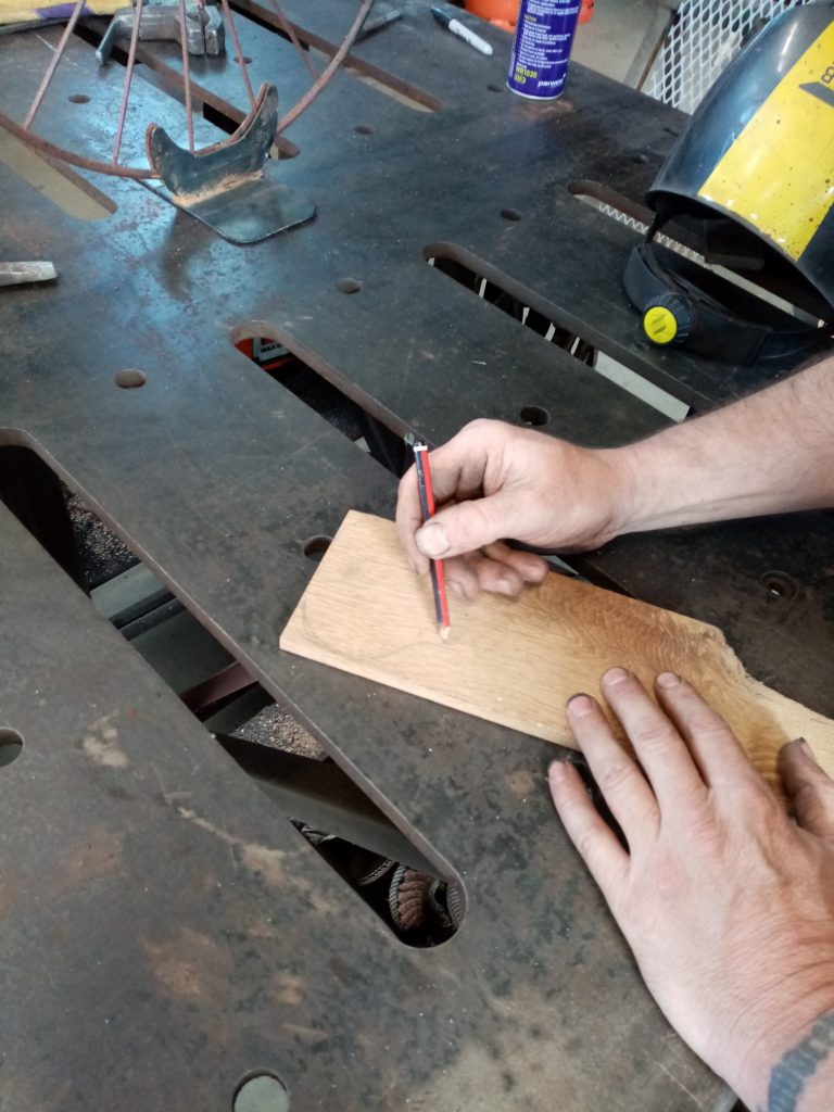 Billy creating a new saddle from Irish oak.